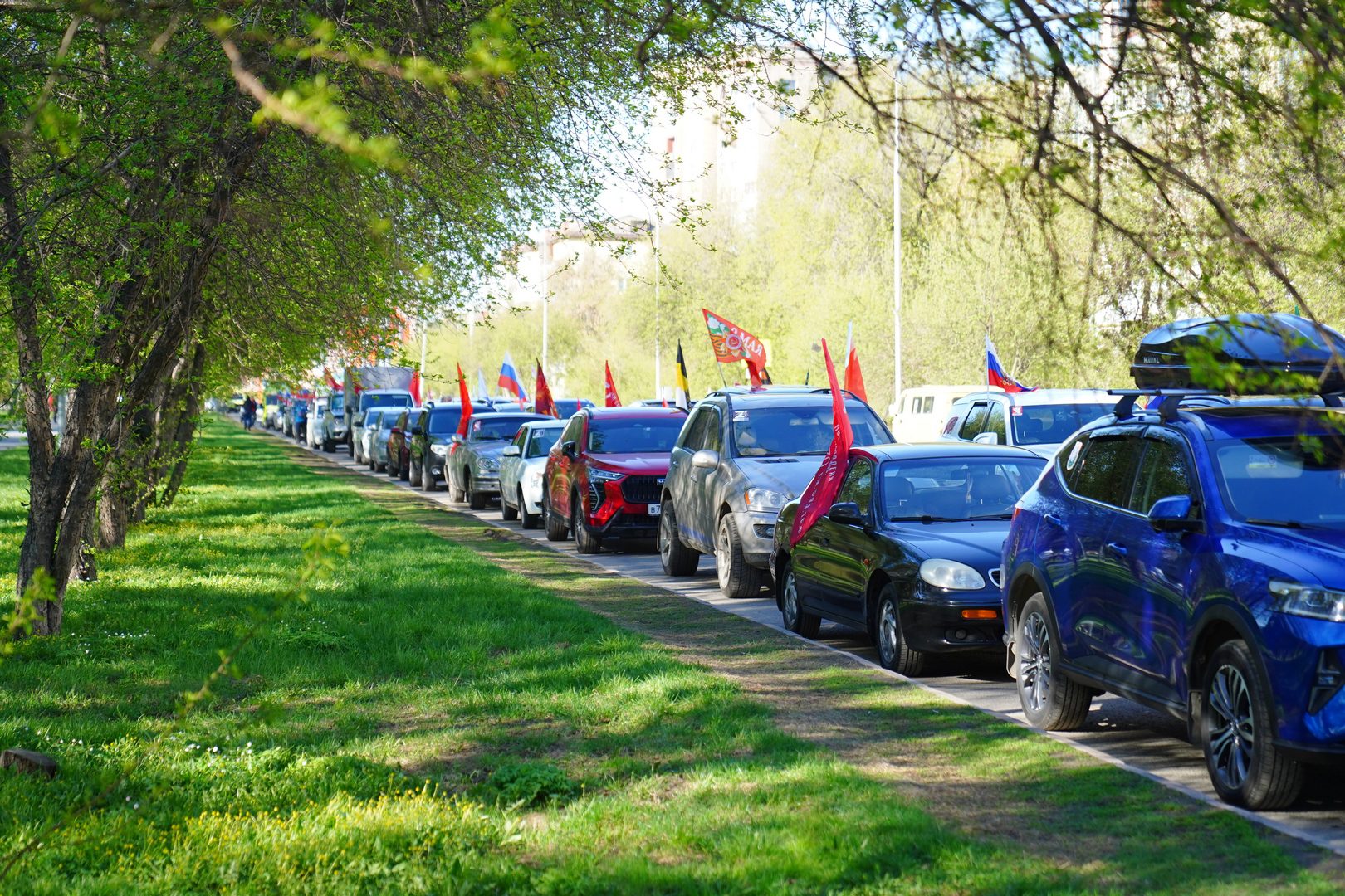 Более 300 автомобилей приняли участие в  пробеге «Эстафета памяти. Кузбасс — фронту», посвященном юбилею Победы